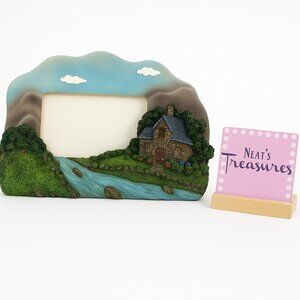 Montefiori Collection Cottage River Mountain Hand Painted Light Up Picture Frame